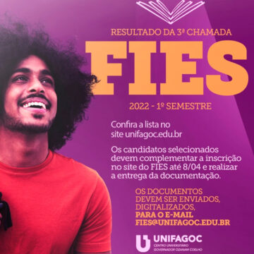UNIFAGOC divulga a 3ª chamada do FIES