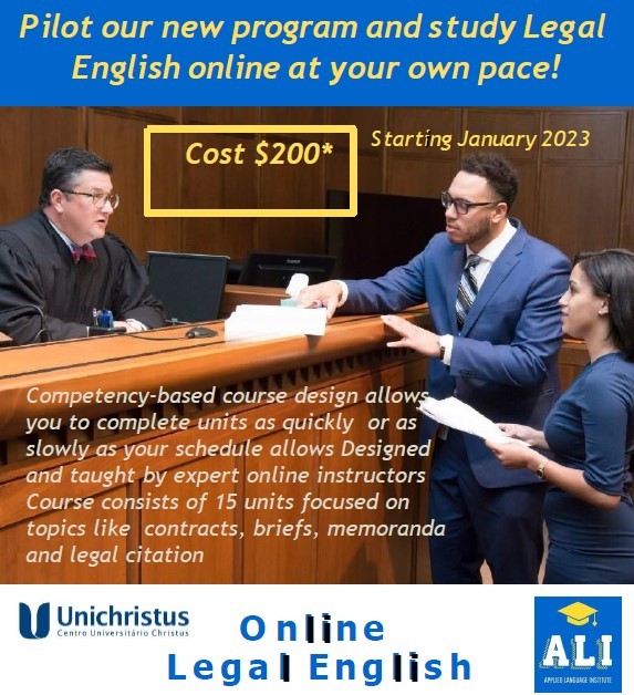 Abertas as inscrições para participar do curso Legal English Online em parceria com a University of Missouri