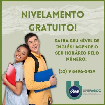 UNIFAGOC e Done: saiba seu nível de inglês no nivelamento gratuito