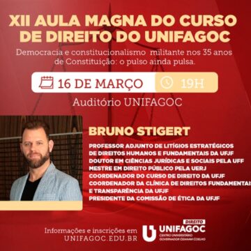 Inscrições abertas para XII Aula Magna do Direito UNIFAGOC