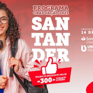 Santander Graduação 2023: programa concederá 8 bolsas de R$ 3.600 para apoiar formação de acadêmicos do UNIFAGOC