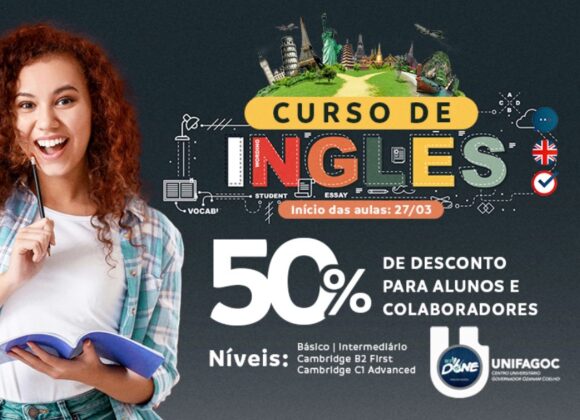 UNIFAGOC e Done abrem novas turmas do curso de Inglês com 50% de desconto