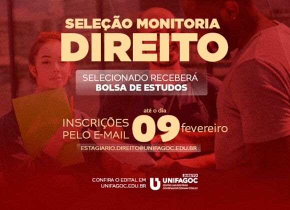 Divulgado Edital do Programa de Monitoria do curso de Direito do UNIFAGOC para 2023
