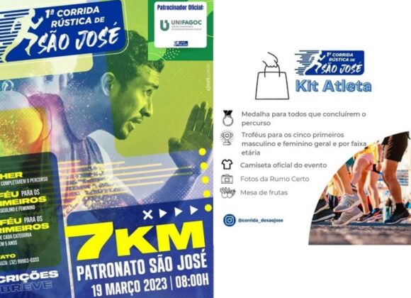 Inscrições abertas para a 1ª Corrida Rústica São José em benefício do Patronato de Ubá