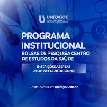 Centro de Estudos da Saúde UNIFAGOC recebe inscrições para o Programa Institucional de Bolsas 2023-2