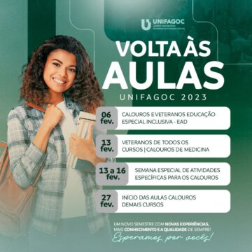 Save the Date: UNIFAGOC divulga programação do volta às aulas 2023.1