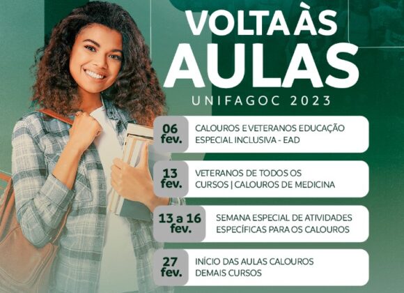 Save the Date: UNIFAGOC divulga programação do volta às aulas 2023.1
