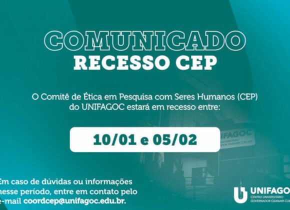 CEP UNIFAGOC estará em recesso até 05 de fevereiro