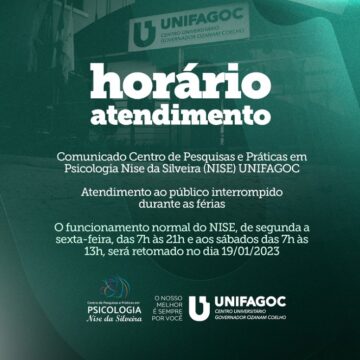 Férias acadêmicas: atendimentos do NISE UNIFAGOC retornam em janeiro