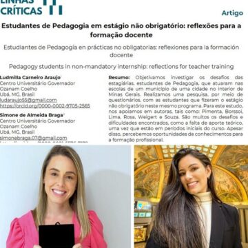 Egressa e professora da Pedagogia UNIFAGOC têm artigo publicado em revista científica