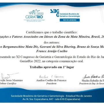 Trabalho de alunos e professora da Medicina UNIFAGOC é aprovado em 1º lugar em Congresso
