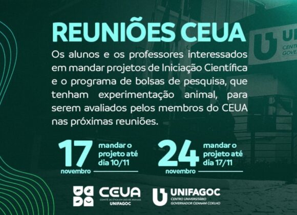 CEUA divulga datas das reuniões para emissão de parecer em novembro