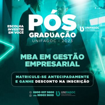 Pós-graduação UNIFAGOC: Amplie a visão sobre o mercado com o curso de MBA em Gestão Empresarial