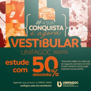 A sua conquista é agora: matricule-se no UNIFAGOC com 50% de desconto