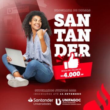 Programa Santander Superamos Juntos disponibiliza bolsas de 4 mil reais para alunos UNIFAGOC