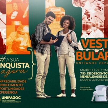 Garanta sua matrícula no UNIFAGOC e ganhe desconto nas mensalidades de 2022.2 mais brinde exclusivo