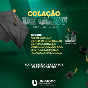 UNIFAGOC promove Colação de Grau no próximo dia 15 de julho