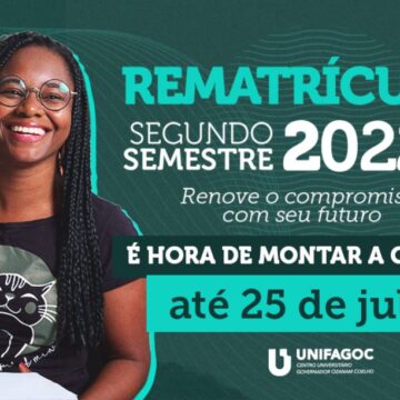 Rematrícula UNIFAGOC 2022.2: etapa da montagem de grade está disponível no SIGA