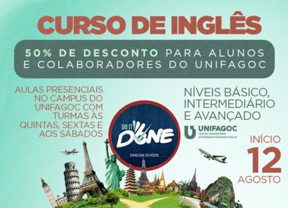 UNIFAGOC e Done: alunos e colaboradores ganham 50% de desconto em curso de Inglês