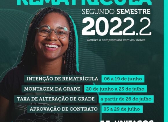 Renove o compromisso com seu futuro: UNIFAGOC divulga cronograma de Rematrícula 2022.2