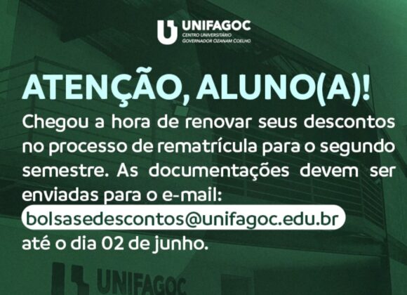 Confira os descontos que devem ser renovados para o processo de matrícula 2022-2