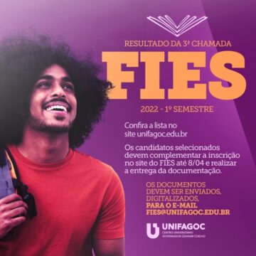 UNIFAGOC divulga a 3ª chamada do FIES: candidatos devem complementar a inscrição até 8/04