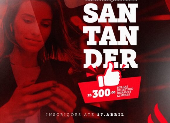 Santander Graduação 2022 concederá 5 bolsas de R$ 3.600 para apoiar formação de acadêmicos do UNIFAGOC