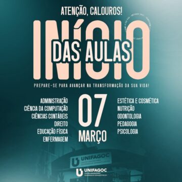 Calouros UNIFAGOC 2022 iniciam as aulas na próxima segunda-feira (07)