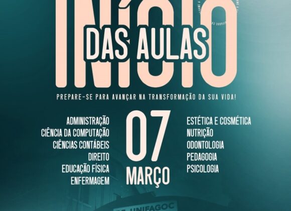 Calouros UNIFAGOC 2022 iniciam as aulas na próxima segunda-feira (07)