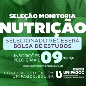 Inscrições abertas para seleção de monitores da Nutrição