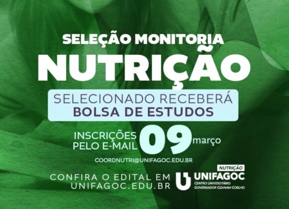 Inscrições abertas para seleção de monitores da Nutrição