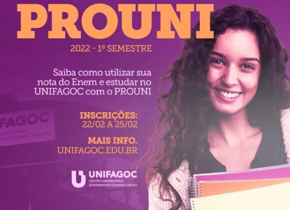 Inscrições para o PROUNI 2022 começam nesta terça-feira (22); UNIFAGOC oferece bolsas integrais