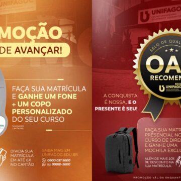 Ainda dá tempo de se matricular no UNIFAGOC com desconto e ganhar brindes personalizados