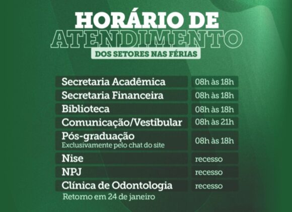 Confira o horário de funcionamento dos setores nas férias