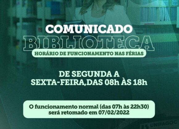Biblioteca UNIFAGOC tem novo horário de funcionamento nas férias