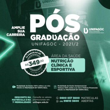 A pós-graduação em Nutrição Clínica e Esportiva do UNIFAGOC oferece formação sólida e aquisição de conhecimentos atualizados