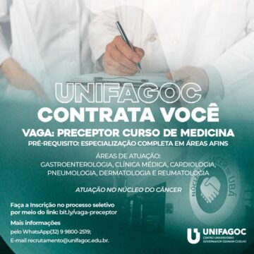 UNIFAGOC seleciona médicos para vaga de preceptores da Medicina