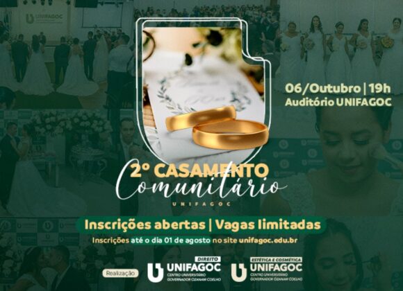 II Casamento Comunitário UNIFAGOC já tem data marcada; casais já podem se inscrever