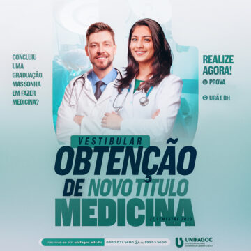 Inscrições abertas para processo seletivo de Obtenção de Novo Título da Medicina UNIFAGOC 2023.2