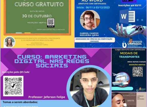 Pedagogia UNIFAGOC oferece cursos gratuitos a distância como parte da disciplina de EAD; saiba como participar