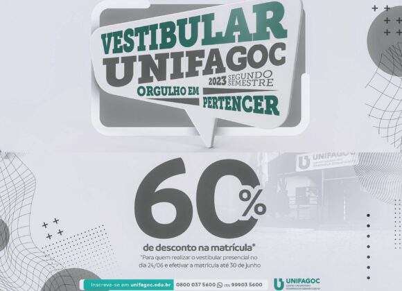 Resultado do Vestibular UNIFAGOC do segundo semestre é divulgado; Aprovados podem se matricular com 60% de desconto até sexta-feira (30)
