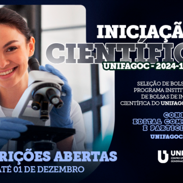 Disponível o resultado da seleção das bolsas de Iniciação Científica do UNIFAGOC 2024-1