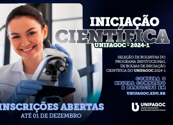 Disponível o resultado da seleção das bolsas de Iniciação Científica do UNIFAGOC 2024-1