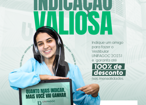 Indicação Valiosa: alunos do UNIFAGOC podem ganhar até 100% de desconto nas mensalidades