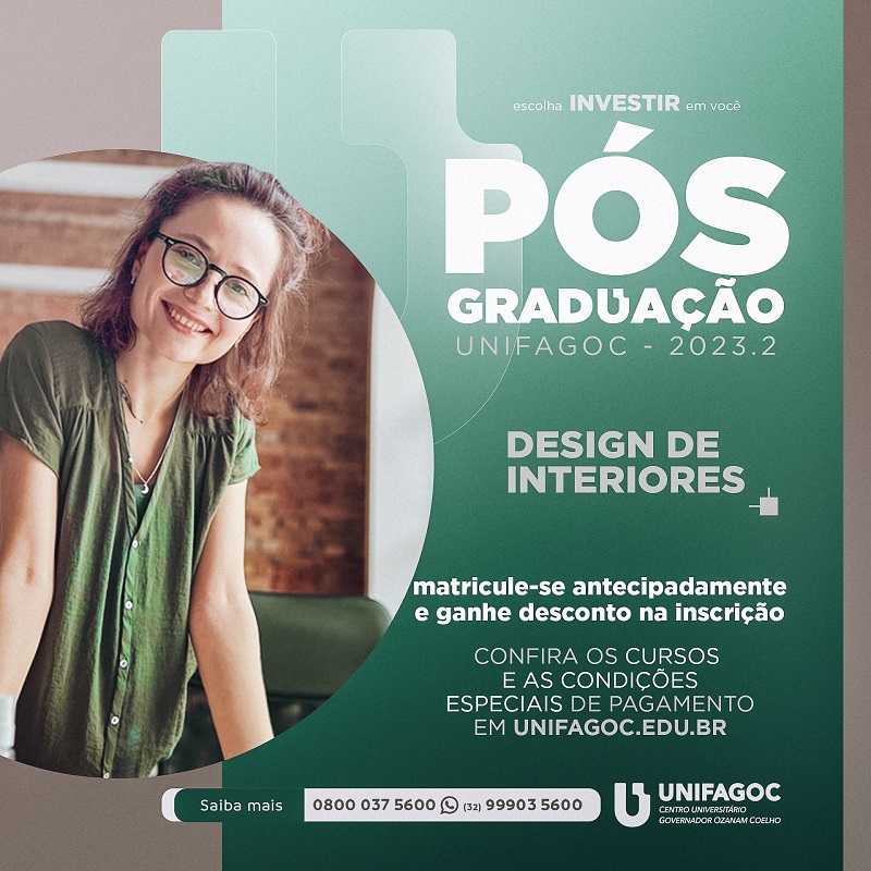 Pós-graduação UNIFAGOC: conheça o curso de Design de Interiores | Unifagoc