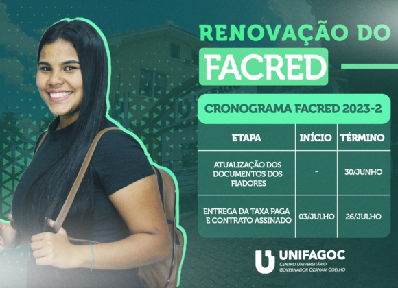 Renovação do Facred 2023.2 já está disponível
