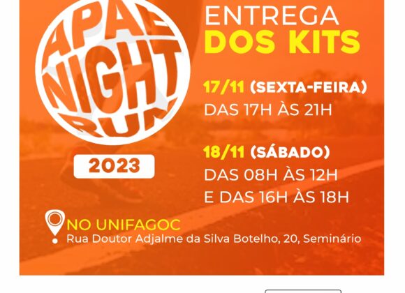 Retirada dos kits da APAE Night Run acontece na sexta e sábado