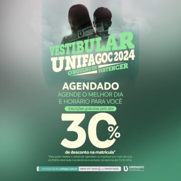Transforme sua história em 2024: garanta sua matrícula no UNIFAGOC e ganhe 30% de desconto além de brindes exclusivos