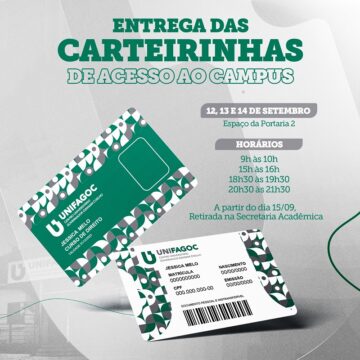 UNIFAGOC realiza entrega das carteirinhas de acesso ao campus; confira o cronograma