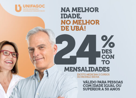 Programa Melhor Idade do UNIFAGOC oferece 24% de desconto nas mensalidades